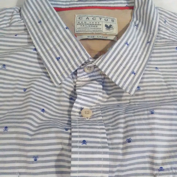 Cactus Men's Button  down skull shirt size LG - Picture 3 of 5